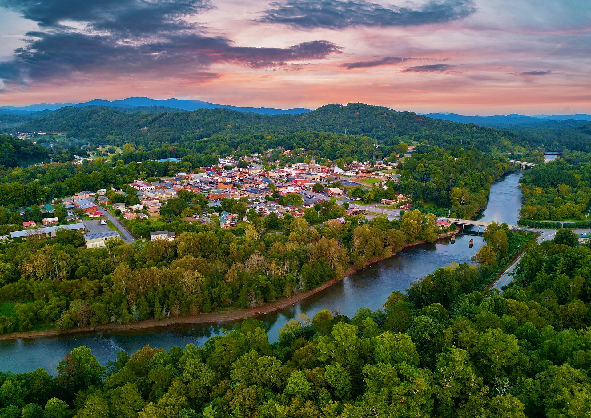 Mountain landscape overlooking Murphy, NC