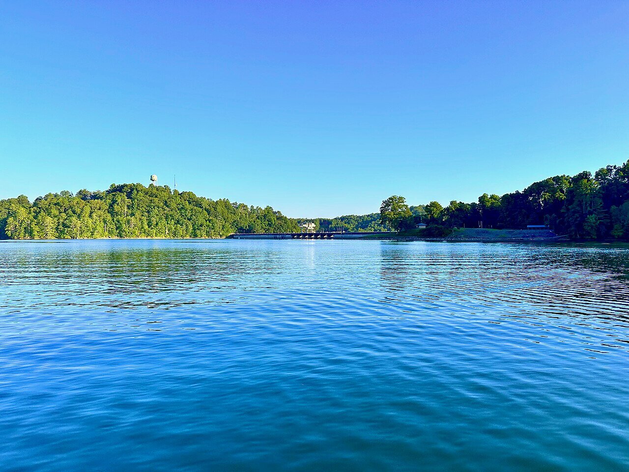 Hiwassee Lake with mountain views